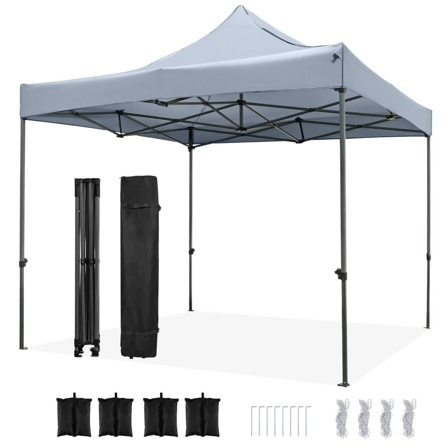Carpa con toldo pop-up para exteriores de 10 x 10 pies, fácil de armar, refugio tipo mirador con bolsa con ruedas