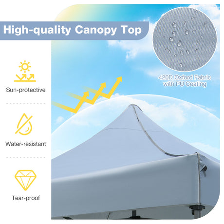 Carpa con toldo pop-up para exteriores de 10 x 10 pies, fácil de armar, refugio tipo mirador con bolsa con ruedas