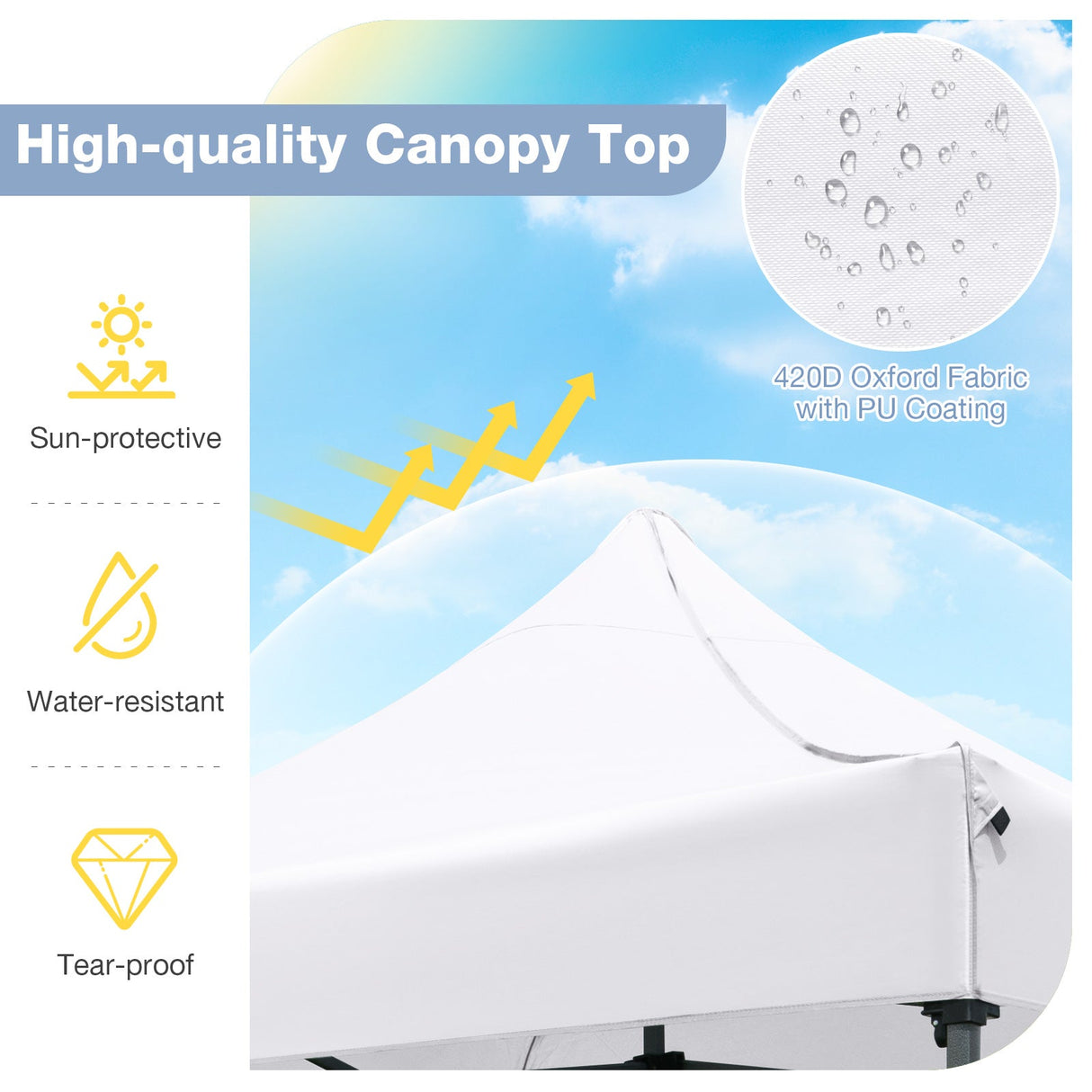 Carpa con toldo pop-up para exteriores de 10 x 10 pies, fácil de armar, refugio tipo mirador con bolsa con ruedas