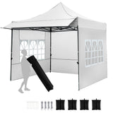 Carpa plegable de 10 x 10 pies con paredes laterales y toldo para fiestas, picnics y eventos