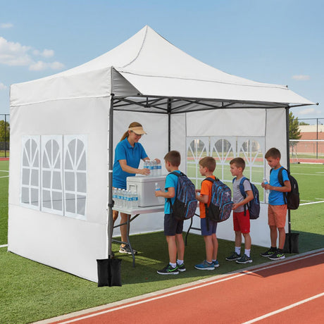 Carpa plegable de 10 x 10 pies con paredes laterales y toldo para fiestas, picnics y eventos
