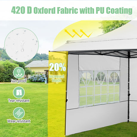 Carpa plegable de 10 x 10 pies con paredes laterales y toldo para fiestas, picnics y eventos