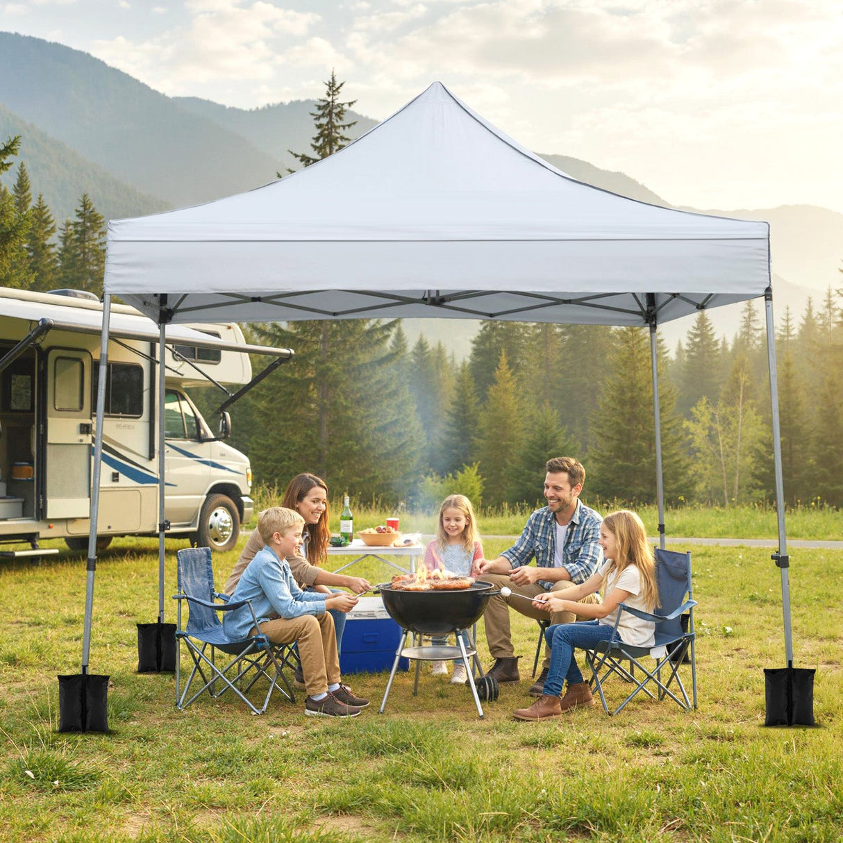 Carpa plegable de 10 x 10 pies con paredes laterales y toldo para fiestas, picnics y eventos
