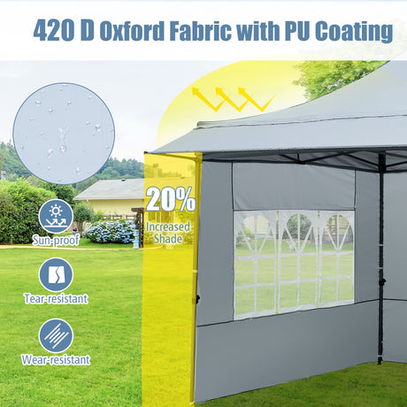 Carpa plegable de 10 x 10 pies con paredes laterales y toldo para fiestas, picnics y eventos
