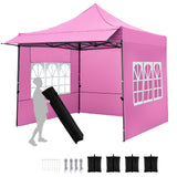Carpa plegable de 10 x 10 pies con paredes laterales y toldo para fiestas, picnics y eventos
