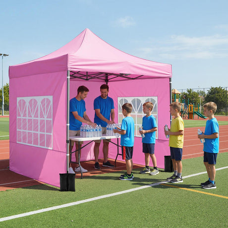 Carpa plegable de 10 x 10 pies con paredes laterales y toldo para fiestas, picnics y eventos