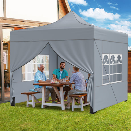 Carpa plegable de 3 x 3 m con 4 paredes laterales extraíbles y bolsa con ruedas