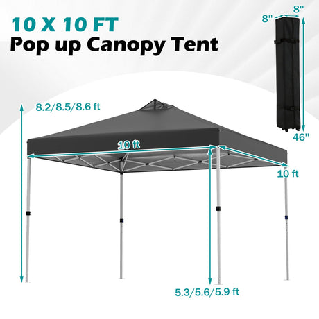 Carpa comercial desplegable para exteriores de 10 x 10 pies