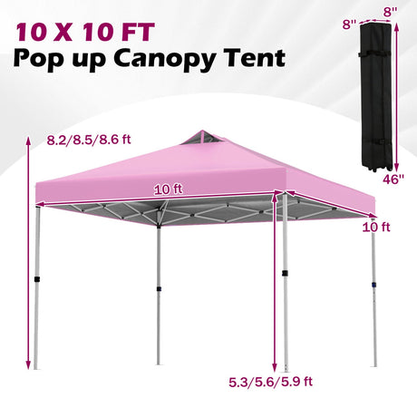 Carpa comercial desplegable para exteriores de 10 x 10 pies