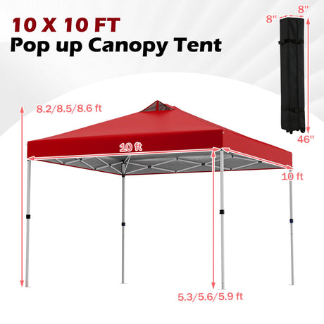 Carpa comercial desplegable para exteriores de 10 x 10 pies