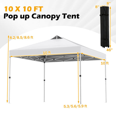 Carpa comercial desplegable para exteriores de 10 x 10 pies