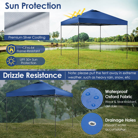 Carpa instantánea plegable para exteriores de 3 x 3 metros con bolsa de transporte