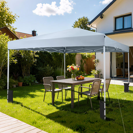 Carpa Canopy Plegable de 10 x 10 pies con Bolsa de Transporte y 4 Sacos de Arena