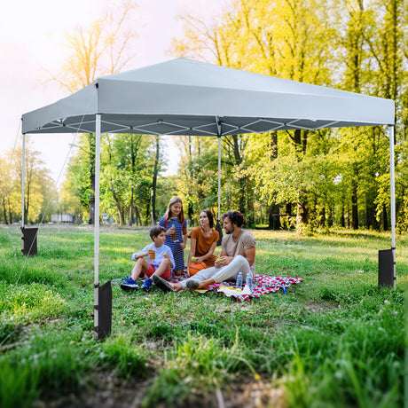 Carpa Canopy Plegable de 10 x 10 pies con Bolsa de Transporte y 4 Sacos de Arena
