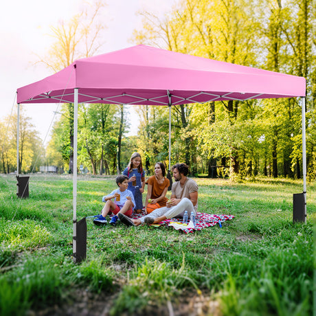 Carpa Canopy Plegable de 10 x 10 pies con Bolsa de Transporte y 4 Sacos de Arena