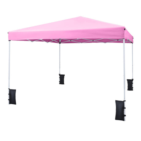 Carpa Canopy Plegable de 10 x 10 pies con Bolsa de Transporte y 4 Sacos de Arena