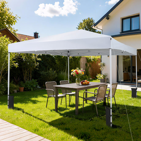 Carpa Canopy Plegable de 10 x 10 pies con Bolsa de Transporte y 4 Sacos de Arena