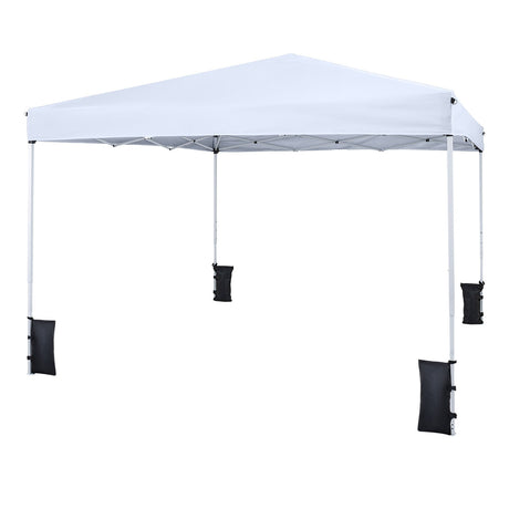 Carpa Canopy Plegable de 10 x 10 pies con Bolsa de Transporte y 4 Sacos de Arena