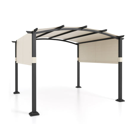Pérgola exterior moderna de 3 x 3 m con dosel retráctil para jardín y patio
