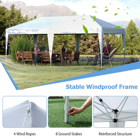 Carpa plegable de 3 x 6 m con bolsa de transporte para fiestas y barbacoas - Blanca
