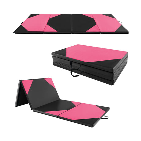 Colchoneta de ejercicios plegable de 10 pies x 4 pies x 2 pulgadas con cierres de velcro