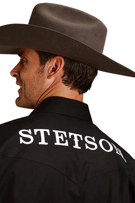 Stetson Logo Wear (Negro) - Camisa Western para Hombre