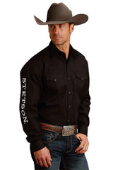 Stetson Logo Wear (Negro) - Camisa Western para Hombre