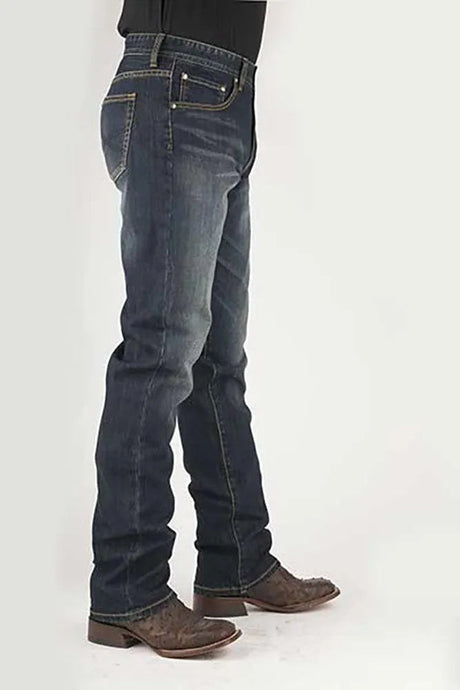 Stetson 1210 Corte Recto con Bolsillo en X (Lavado Oscuro) - Jeans de Hombre