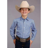 Stetson Candy Strip (Azul/Blanco) - Camisa Western para Niño