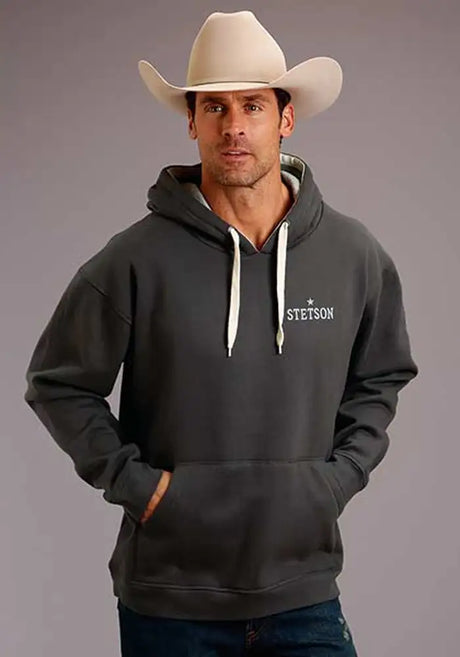 Sudadera con capucha Stetson Star (gris jaspeado) para hombre