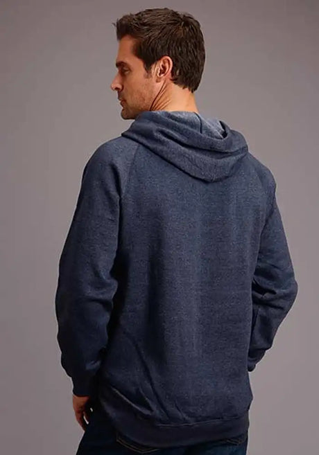 Sudadera con capucha para hombre - Stetson Eagle en Escudo Circular (Azul Marino)
