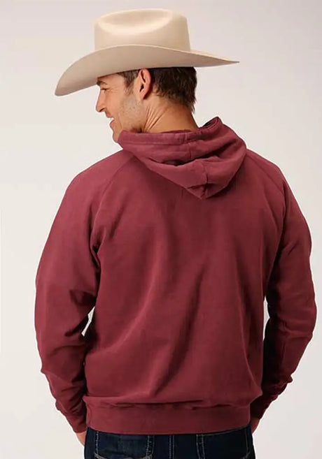Sudadera con Capucha para Hombre Stetson Eagle 1865 Desgastada (Burdeos)