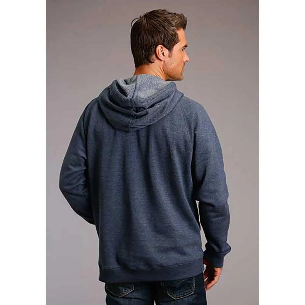 Sudadera con capucha Stetson Large Star Logo (gris jaspeado marino) - Hombre