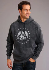 Sudadera con capucha Stetson Eagle And Star (negra) para hombre