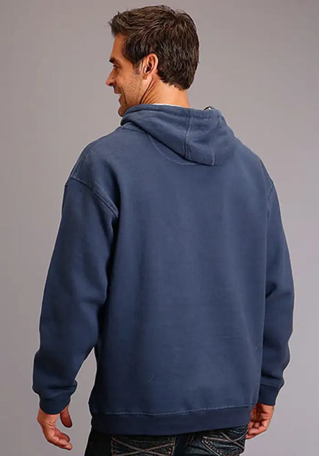 Sudadera con capucha para hombre Stetson de mezcla de algodón, establecida en 1865 (azul marino)