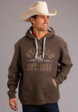 Sudadera con capucha Stetson de mezcla de algodón Est. 1865 (marrón) para hombre