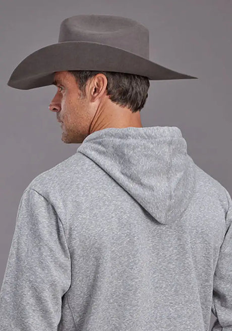 Sudadera con Capucha Estilo Universitario Stetson (Gris) - Hombre