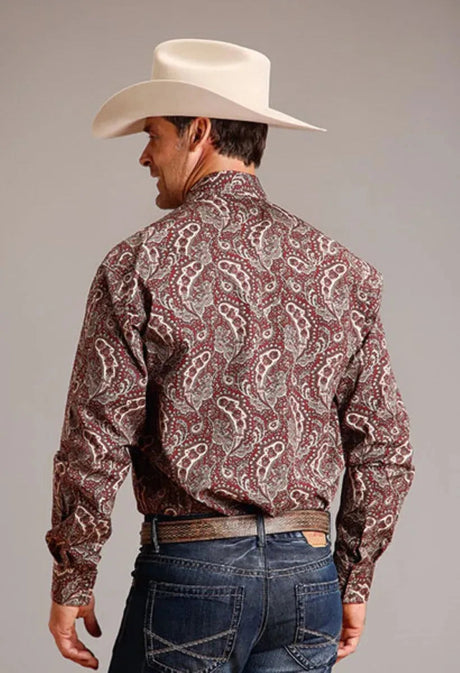 Stetson Siren Paisley (vino) - Camisa Western de hombre