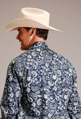 Stetson Midnight Paisley (Azul) - Camisa Vaquera para Hombre