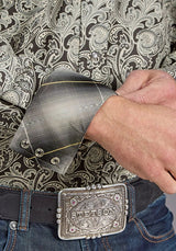 Stetson 2235 Silver Paisley (Grey) - Men's Western Shirt