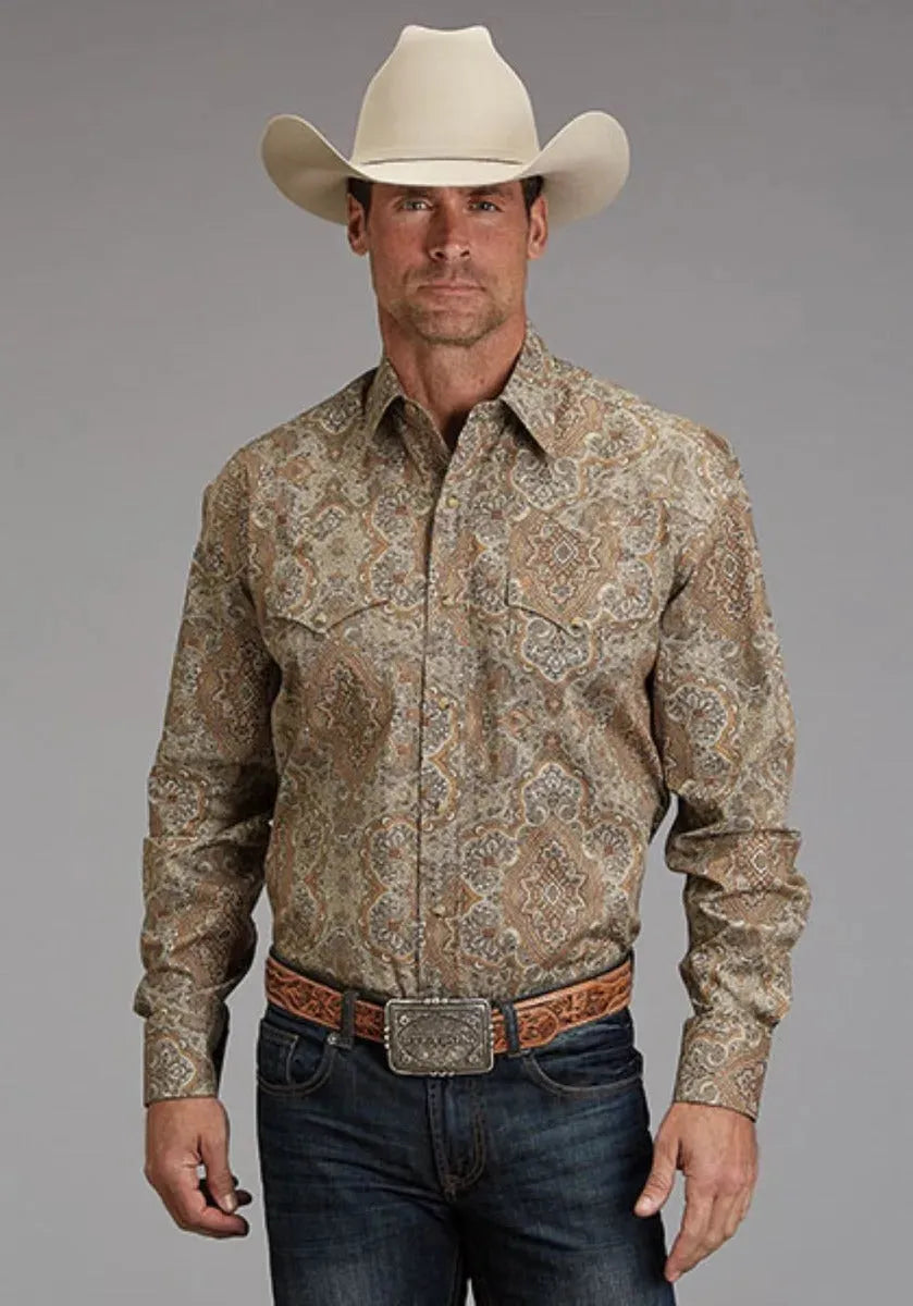 Stetson Desert Paisley (Marrón) - Camisa Vaquera de Hombre