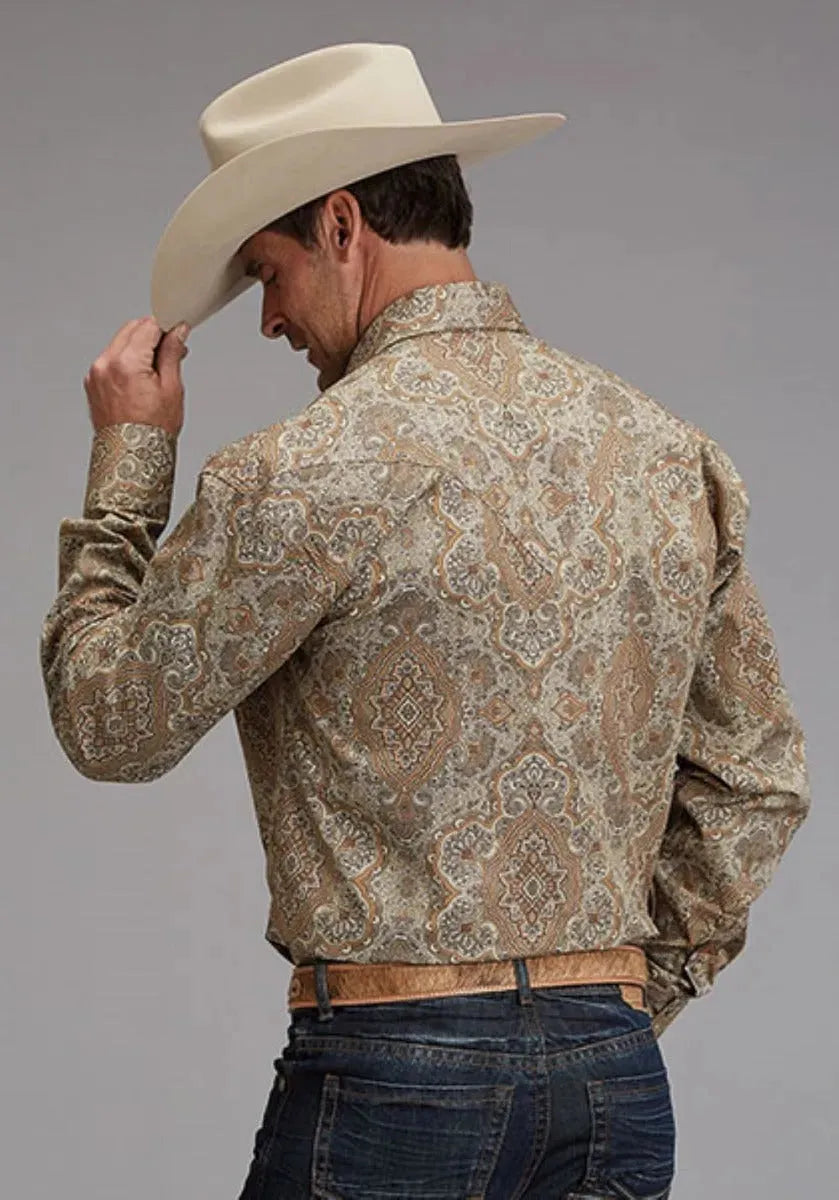 Stetson Desert Paisley (Marrón) - Camisa Vaquera de Hombre