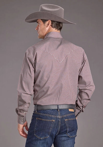 Stetson 2392 Granate Geo (Vino) - Camisa Vaquera de Hombre