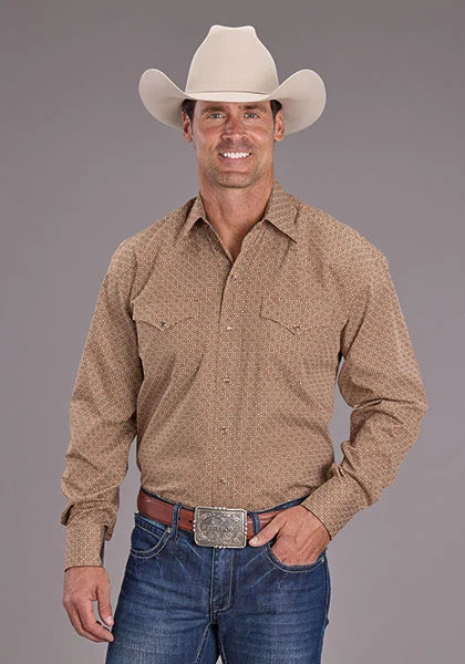 Stetson 2516 Spice Mosaic (Marrón) - Camisa Vaquera de Hombre