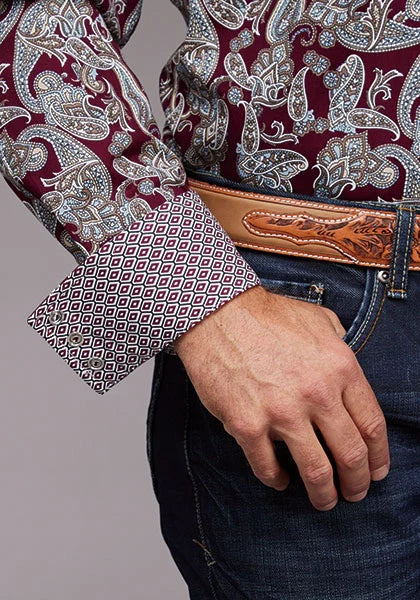 Stetson 2035 Country Paisley (Burdeos) - Camisa Vaquera de Hombre