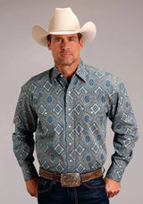 Stetson Sierra Paisley (Azul) - Camisa Vaquera de Hombre