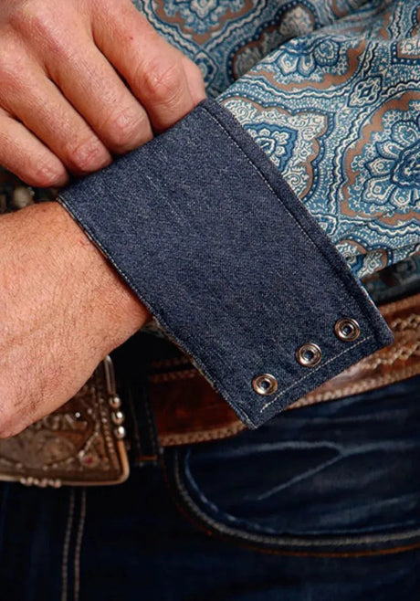 Stetson Sierra Paisley (Azul) - Camisa Vaquera de Hombre