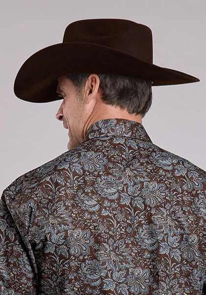 Stetson 2575 Fall Paisley (Marrón) - Camisa Western para Hombre
