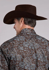 Stetson 2575 Fall Paisley (Marrón) - Camisa Western para Hombre