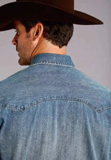 Camisa vaquera Stetson Denim Drift (azul) - para hombre